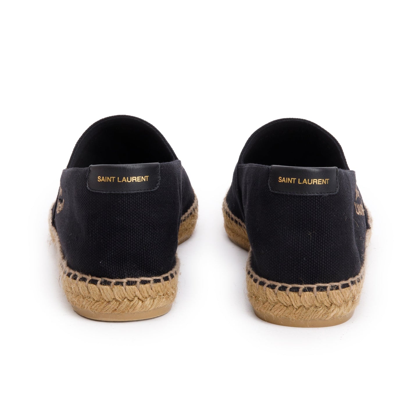 Saint Laurent Black Canvas Espadrilles, Size 45