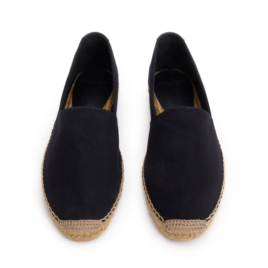Saint Laurent Black Canvas Espadrilles, Size 45