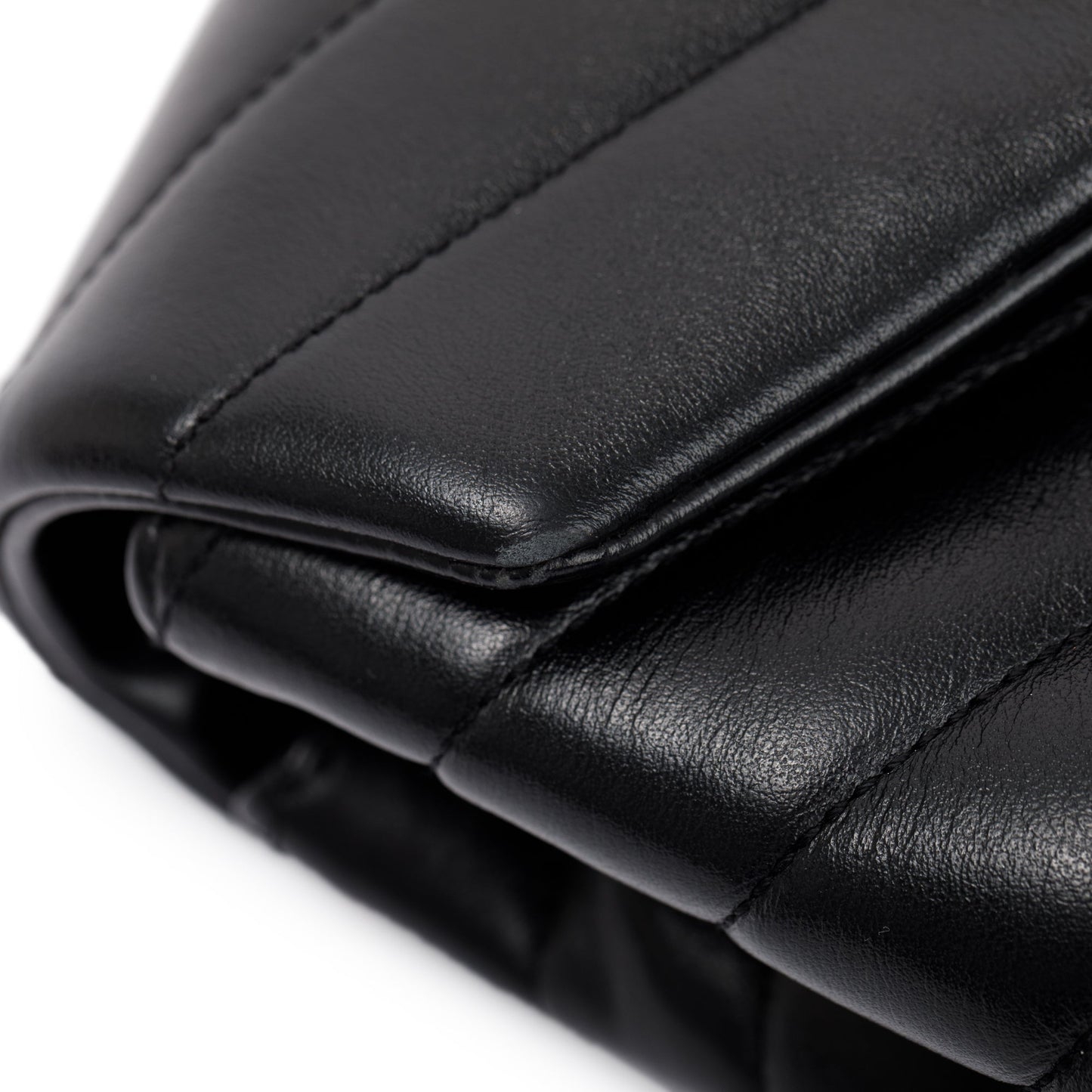 Saint Laurent Black Chevron Quilted Leather Small Loulou Shoulder Bag