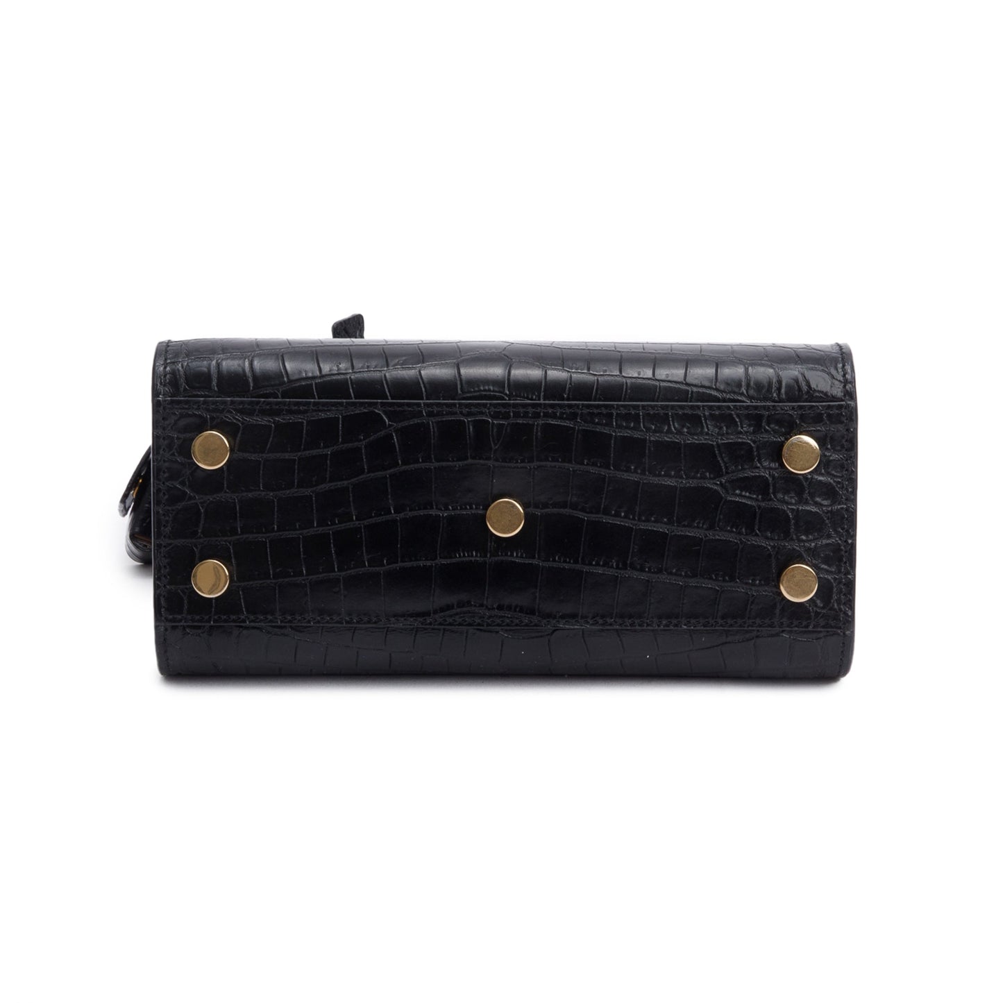 Saint Laurent Black Crocodile Embossed Leather Nano Sac De Jour