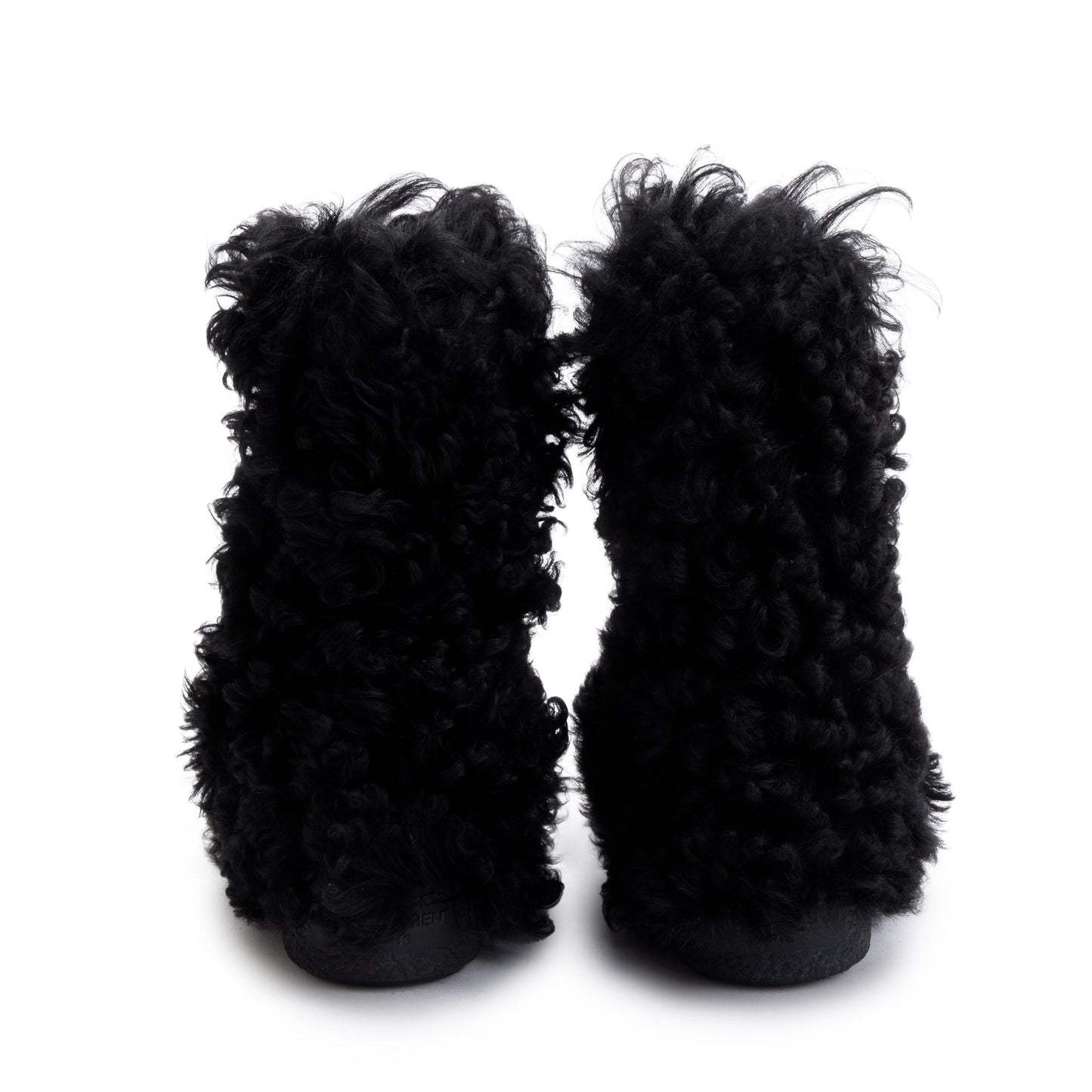Saint Laurent Black Furry Boots, Size 42