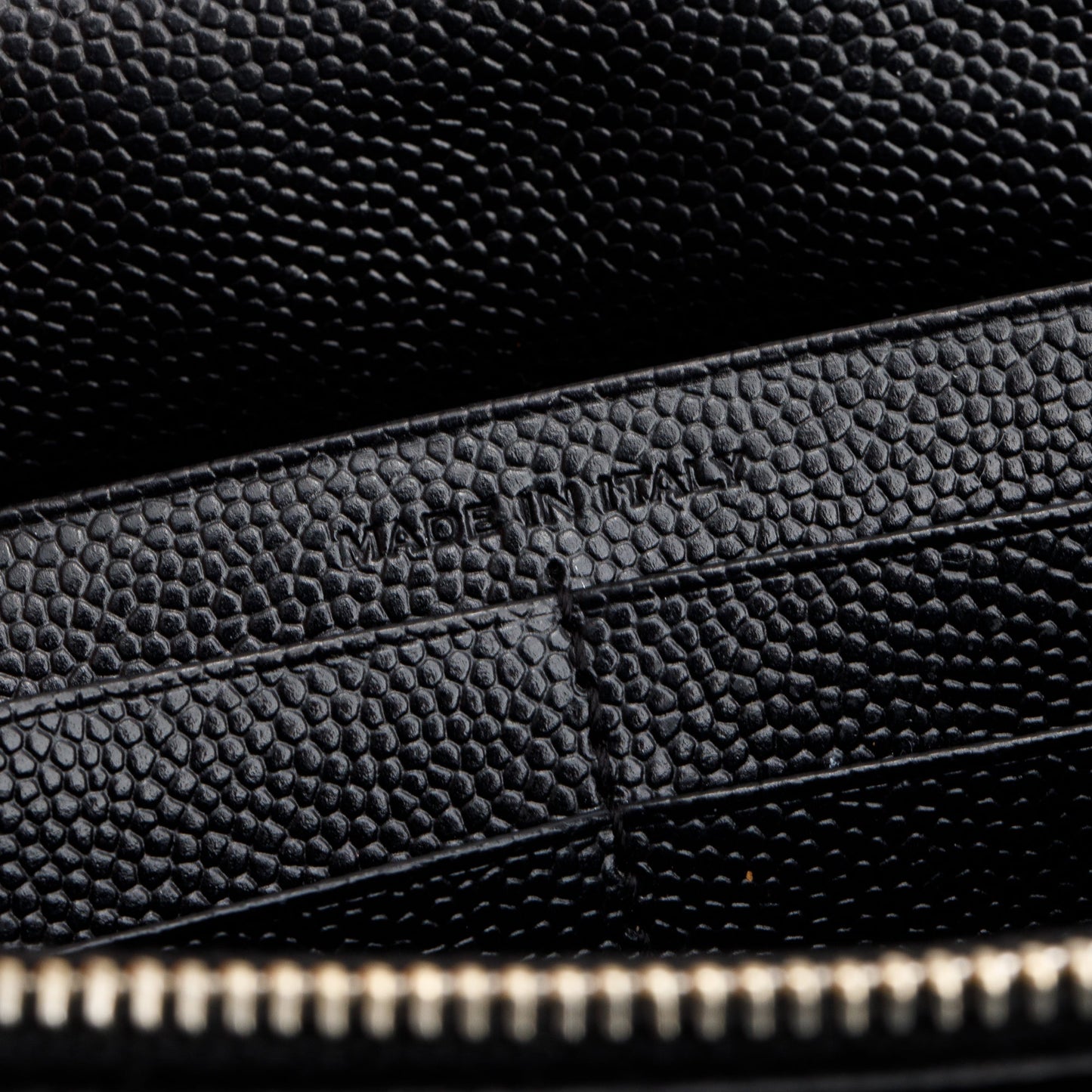 Saint Laurent Black Grain De Poudre Cassandre Envelope Chain Wallet