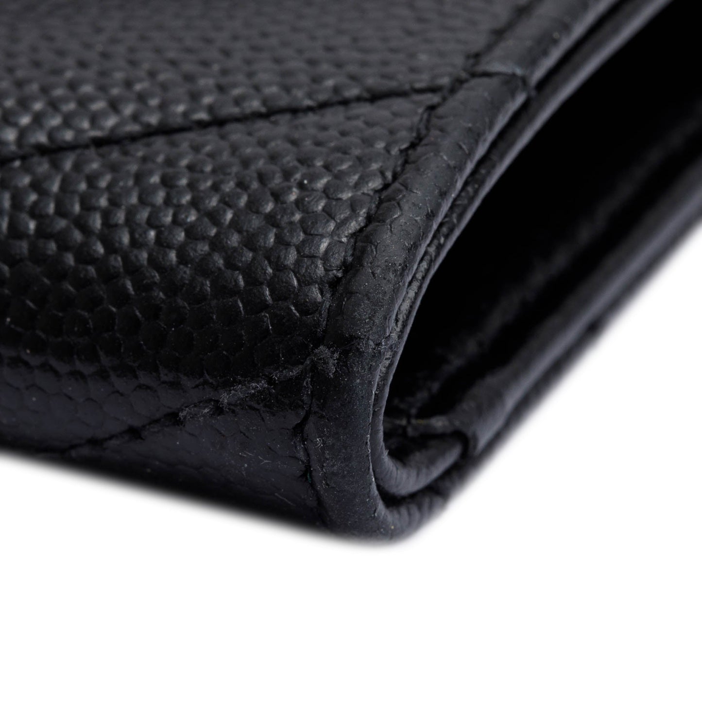 Saint Laurent Black Grain De Poudre Cassandre Matelasse Small Envelope Wallet