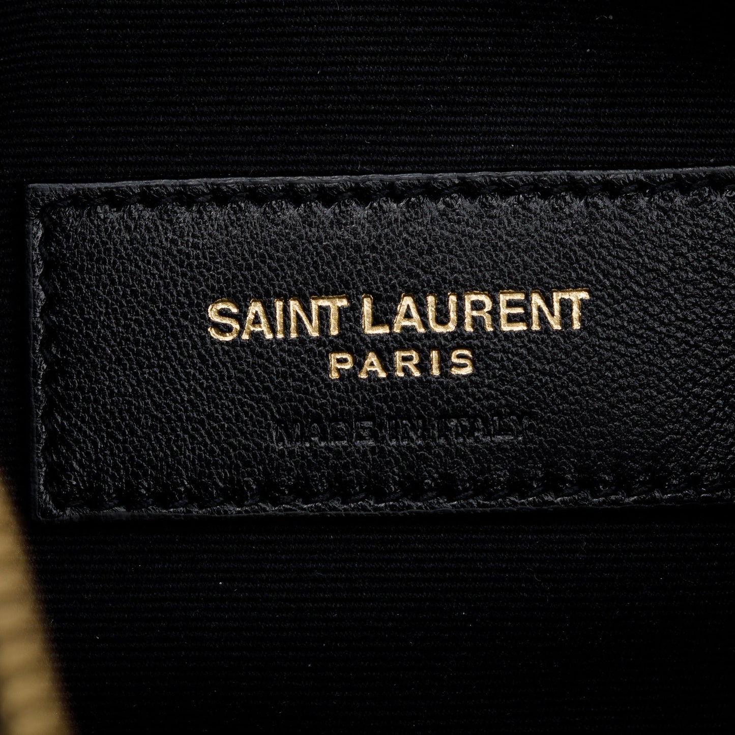 Saint Laurent Black Grain De Poudre Embossed Leather Cassandre Matelasse Zipped Pouch