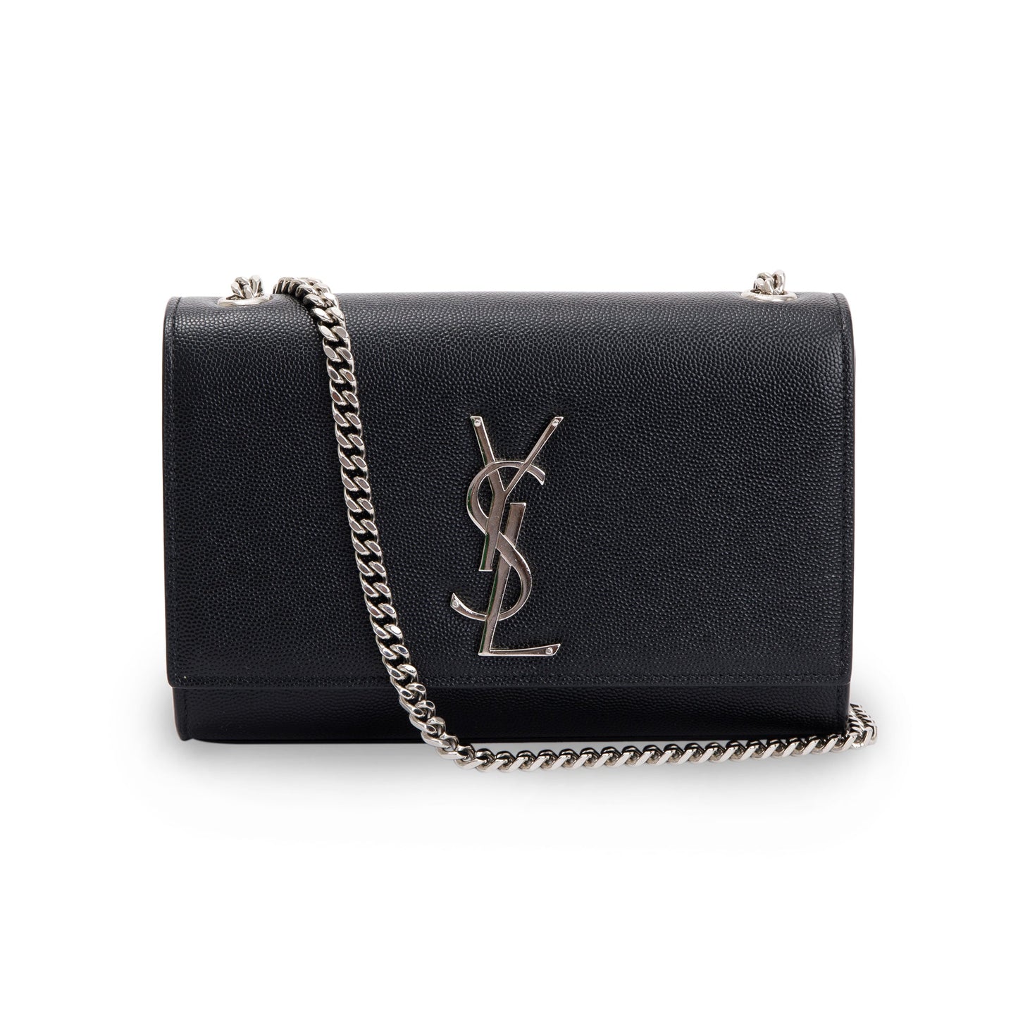 Saint Laurent Black Grain De Poudre Leather Small Kate Bag