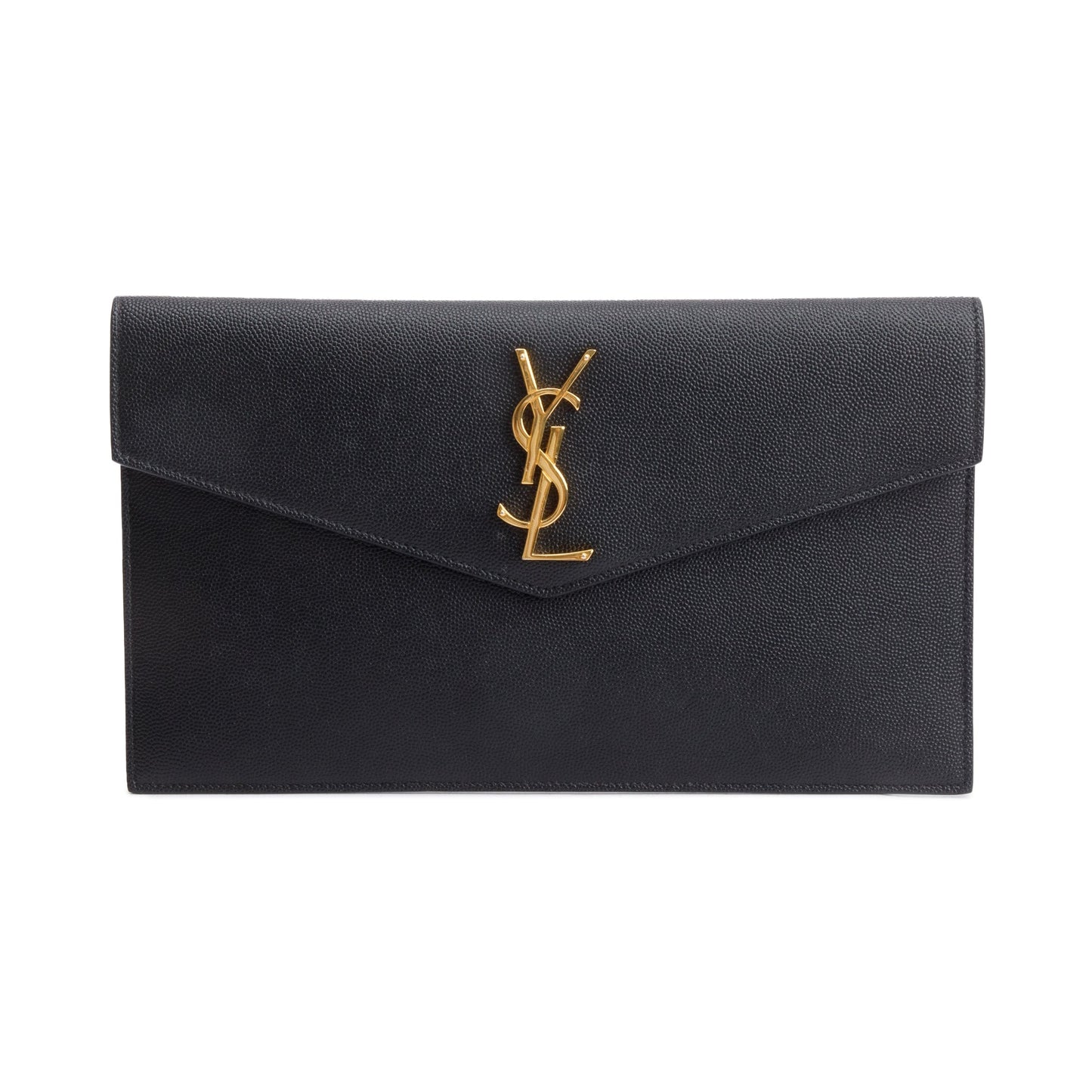 Saint Laurent Black Grain De Poudre Leather Uptown Pouch