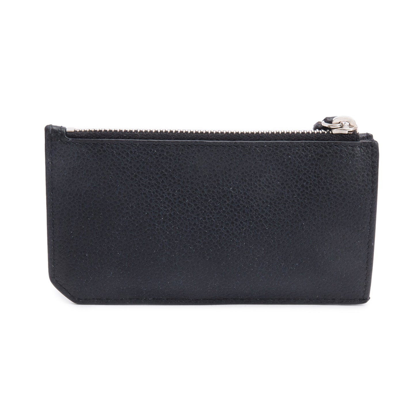 Saint Laurent Black Grain De Poudre Paris Fragments Zipped Card Case