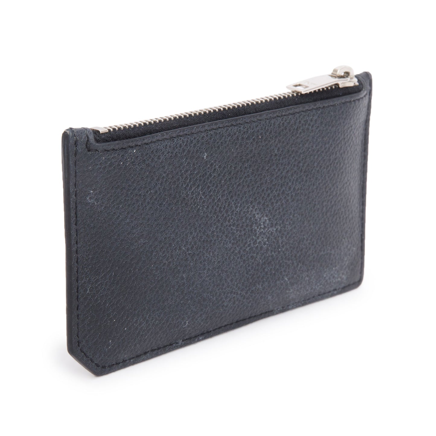 Saint Laurent Black Grain De Poudre Paris Fragments Zipped Card Case