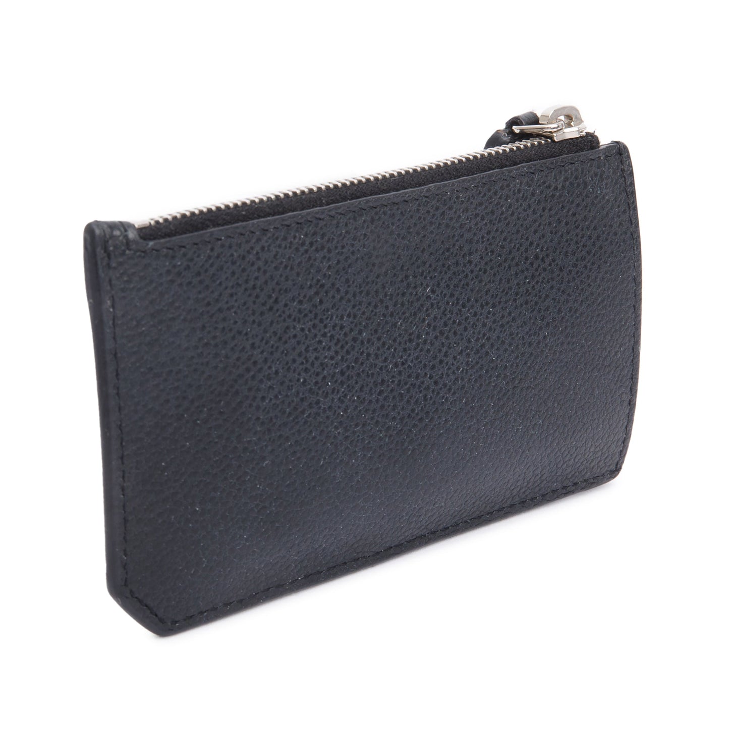 Saint Laurent Black Grain De Poudre Paris Fragments Zipped Card Case