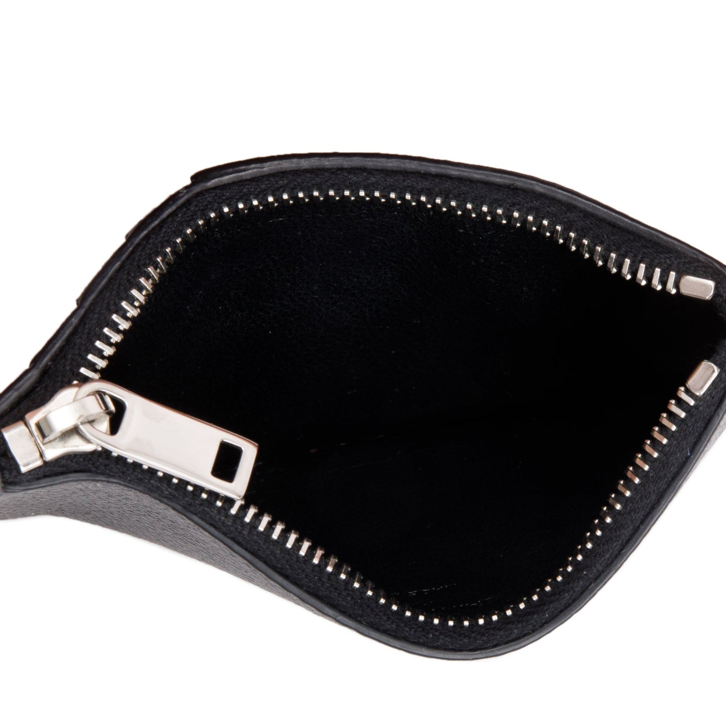 Saint Laurent Black Grain De Poudre Paris Fragments Zipped Card Case