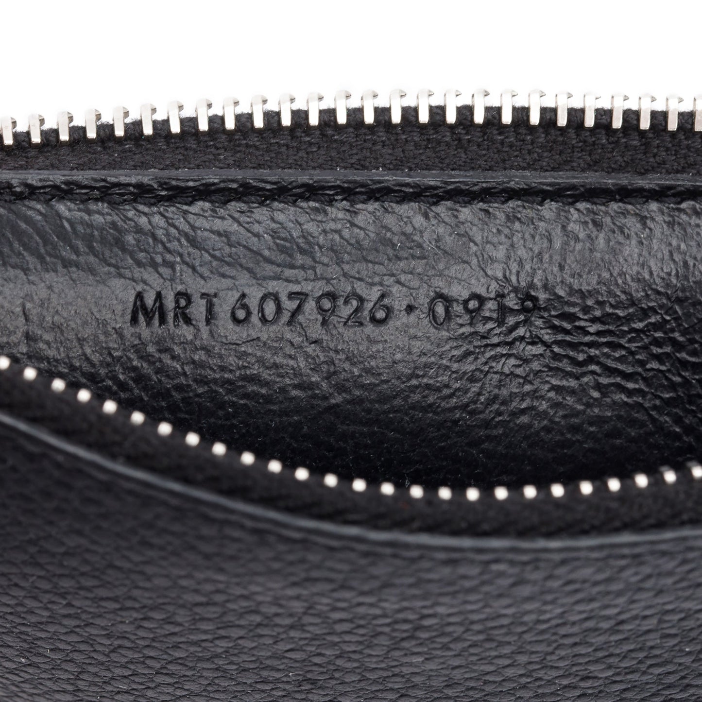 Saint Laurent Black Grain De Poudre Paris Fragments Zipped Card Case