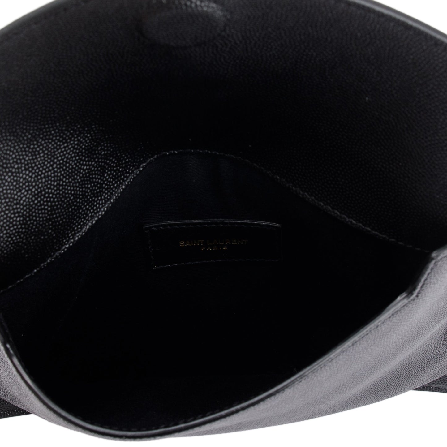 Saint Laurent Black Grain de Poudre Monogram Uptown Baby Pouch
