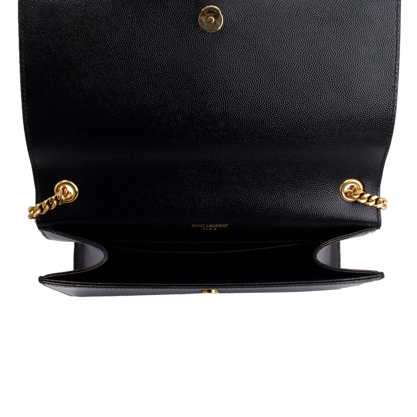 Saint Laurent Black Grained De Poudre Leather Medium Kate Bag