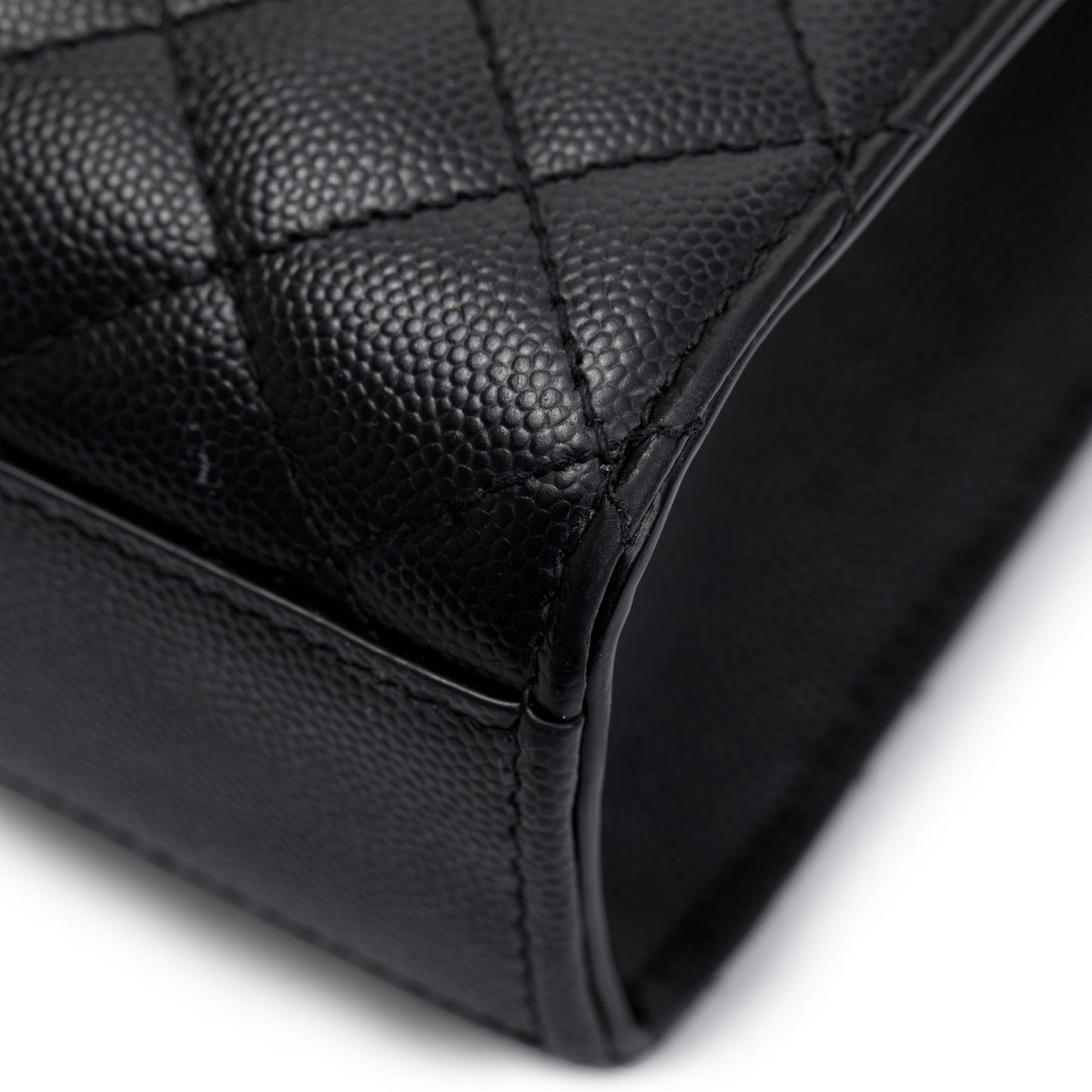 Saint Laurent Black Grained De Poudre Medium Envelope Shoulder Bag