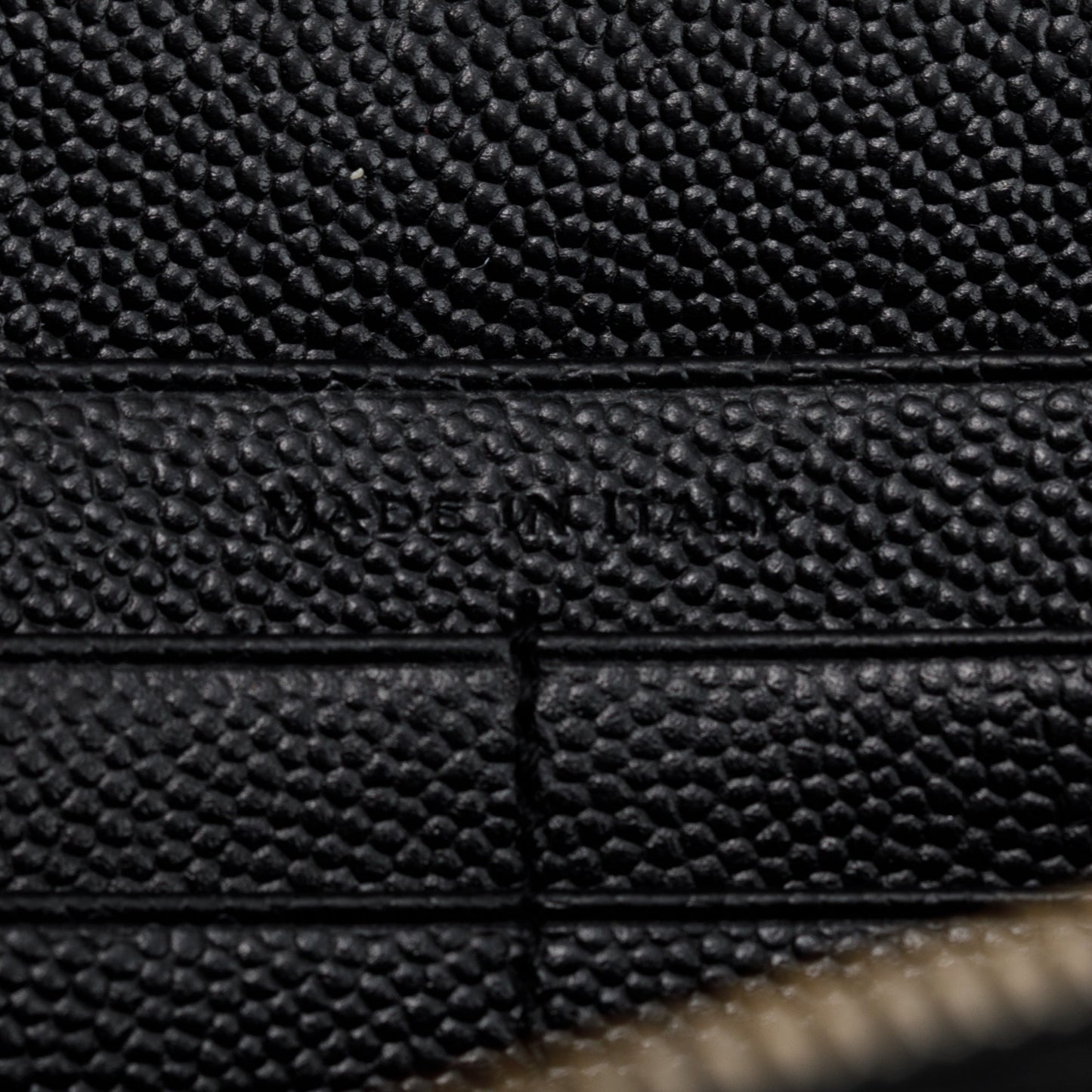 Saint Laurent Black Grained de Poudre Cassandre Matelasse Chain Wallet