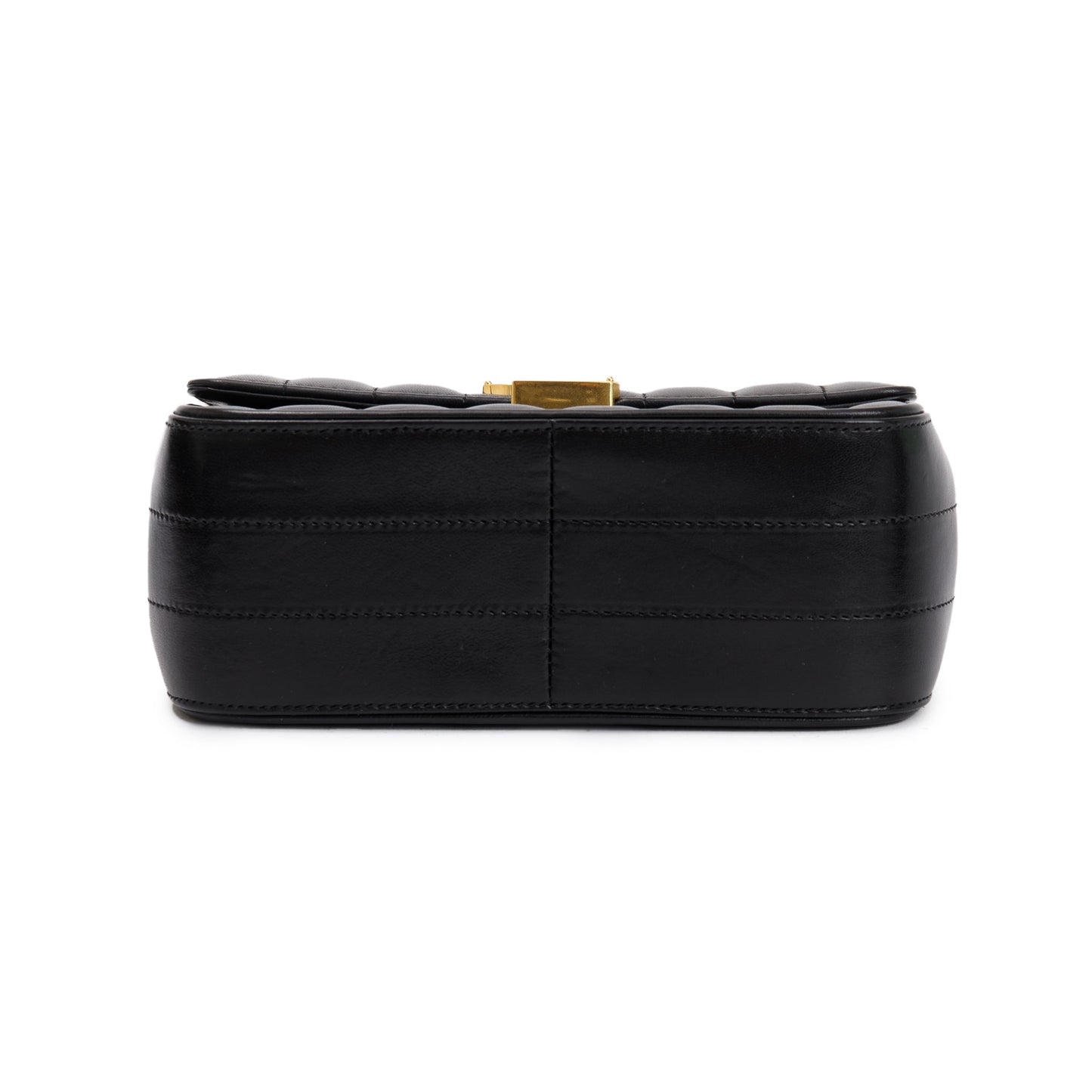 Saint Laurent Black Lambskin Matelasse Medium Monogram Vicky Chain Bag
