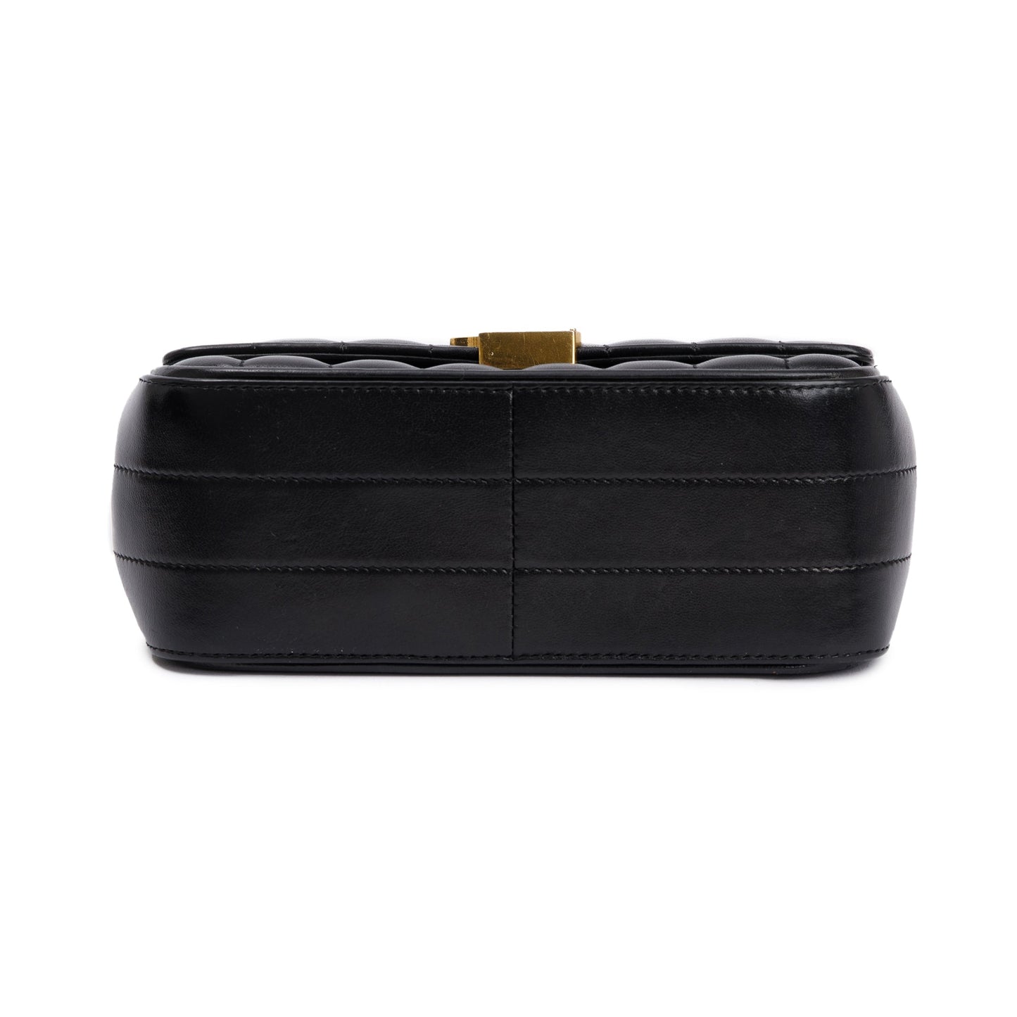Saint Laurent Black Lambskin Matelasse Medium Monogram Vicky Chain Bag