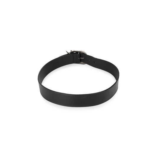 Saint Laurent Black Leather Celtic Belt