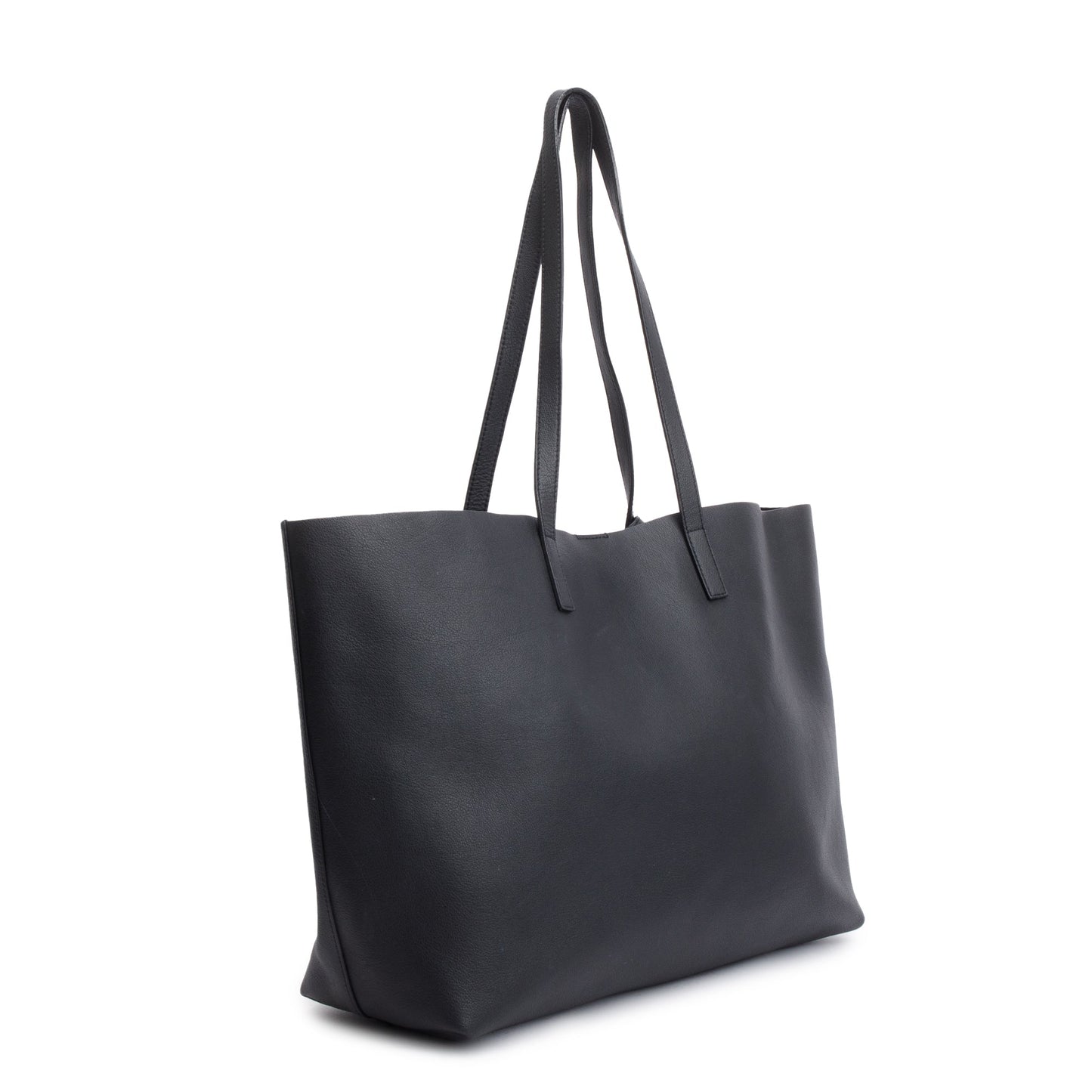 Saint Laurent Black Leather Large E/W Shopping Tote