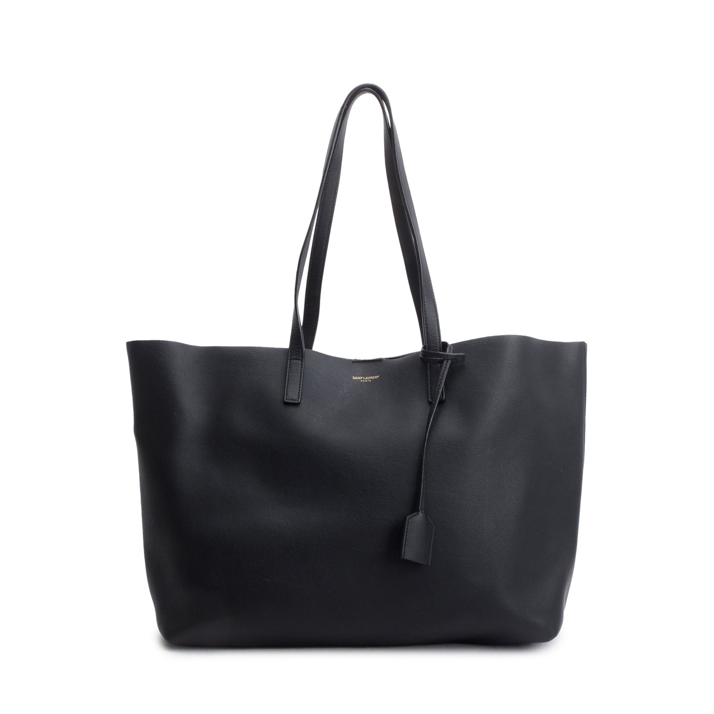 Saint Laurent Black Leather Large E/W Shopping Tote