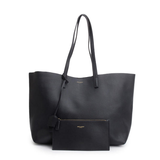 Saint Laurent Black Leather Large E/W Shopping Tote