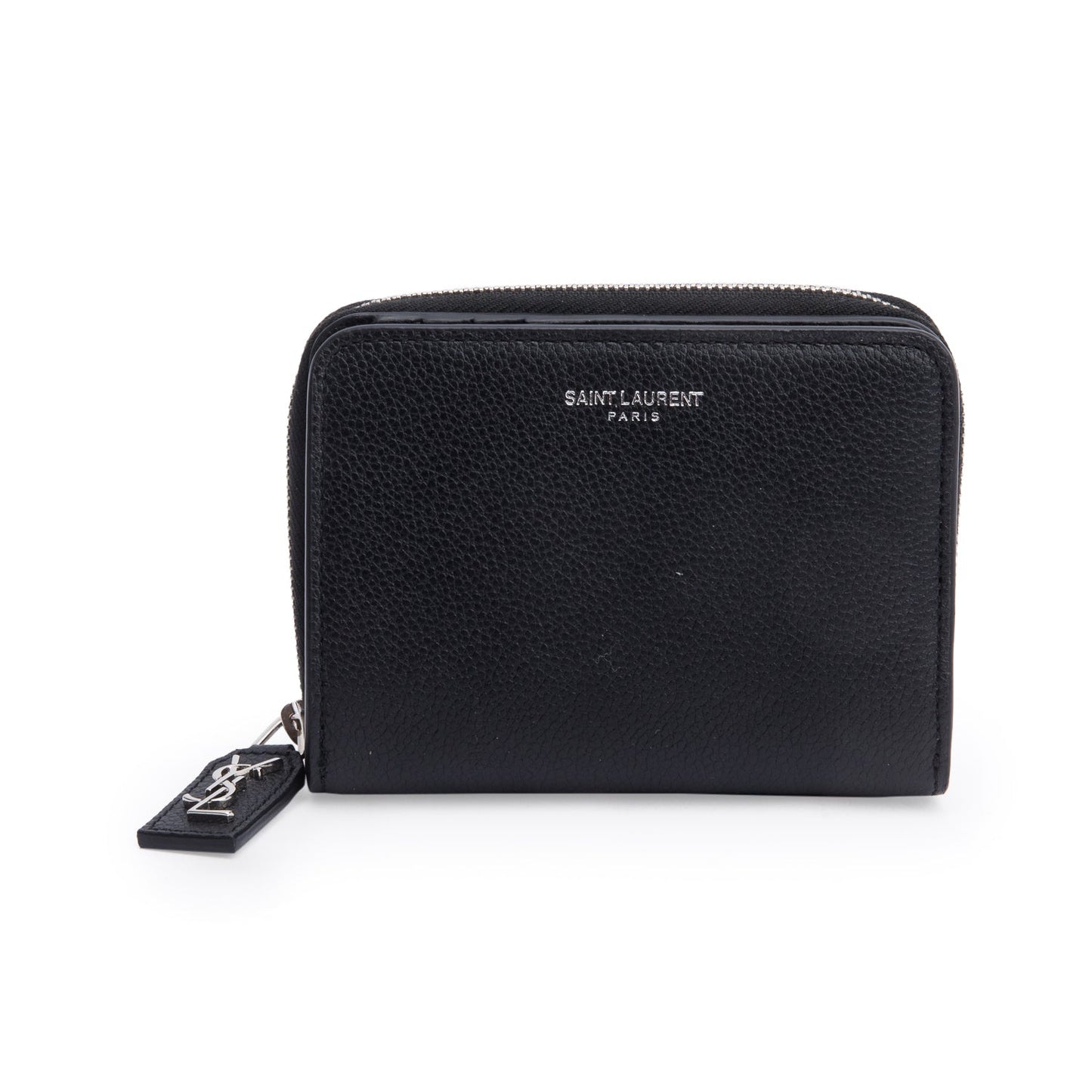 Saint Laurent Black Leather Rive Gauche Compact Wallet