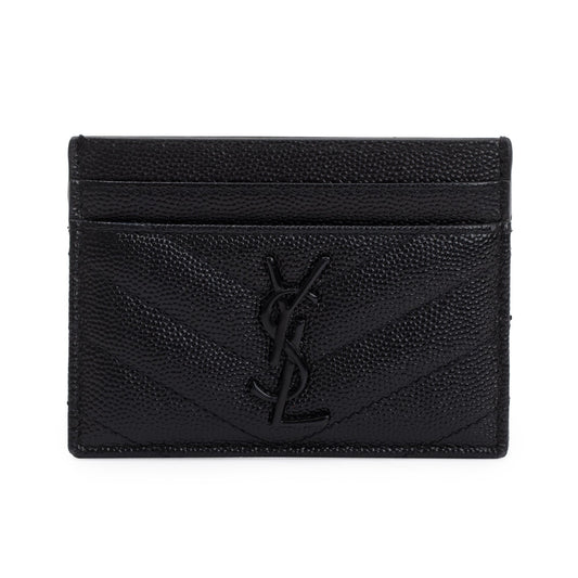 Saint Laurent Black Monogram Leather Card Holder
