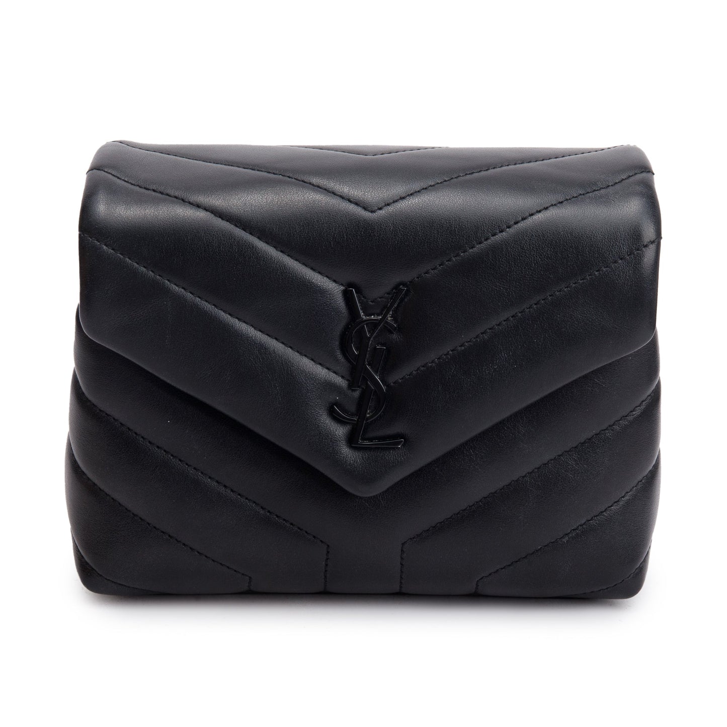 Saint Laurent Black Monogram Matelasse Toy Loulou Crossbody Bag