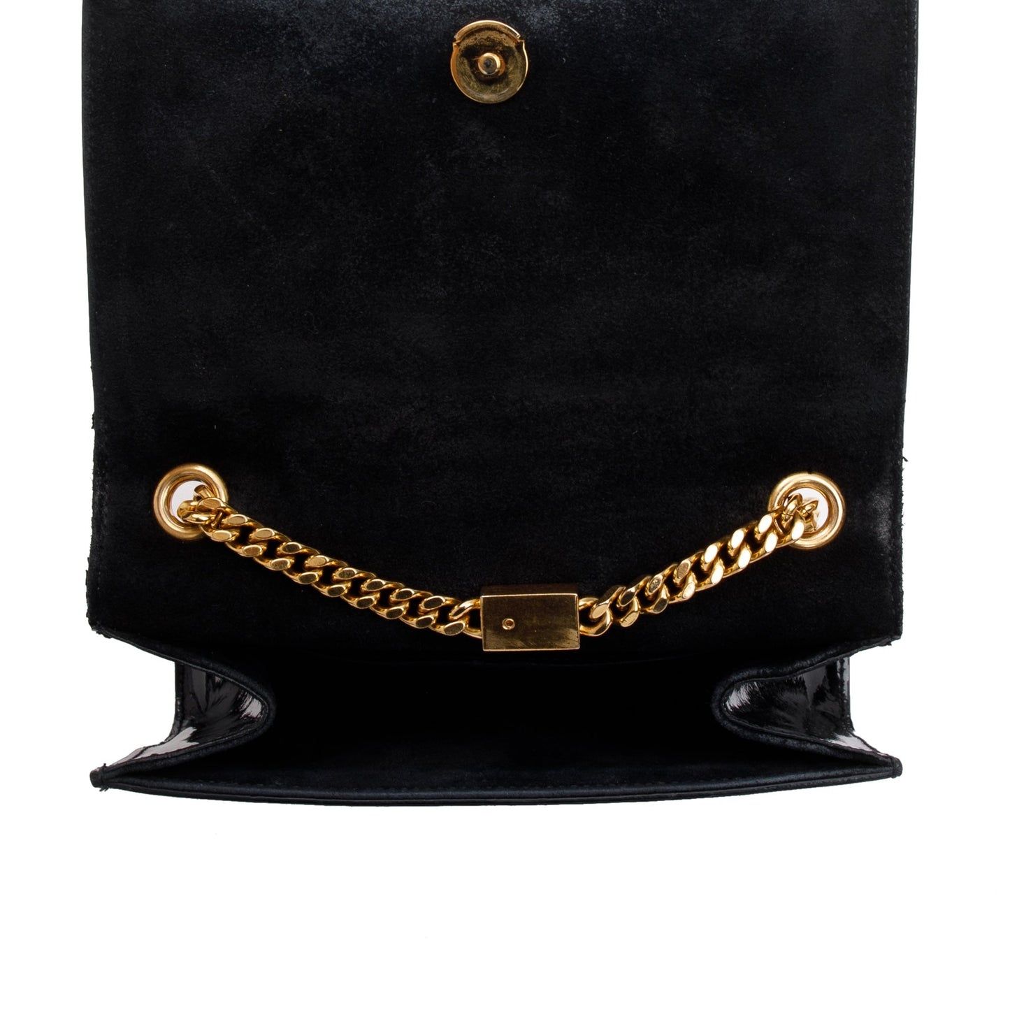 Saint Laurent Black Patent Leather Mini Monogram Kate Bag