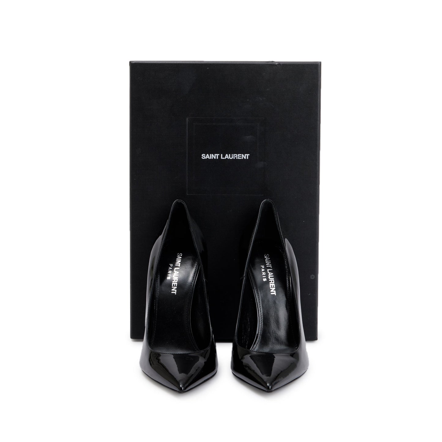 Saint Laurent Black Patent Leather Opyum 110 Pumps, Size 37