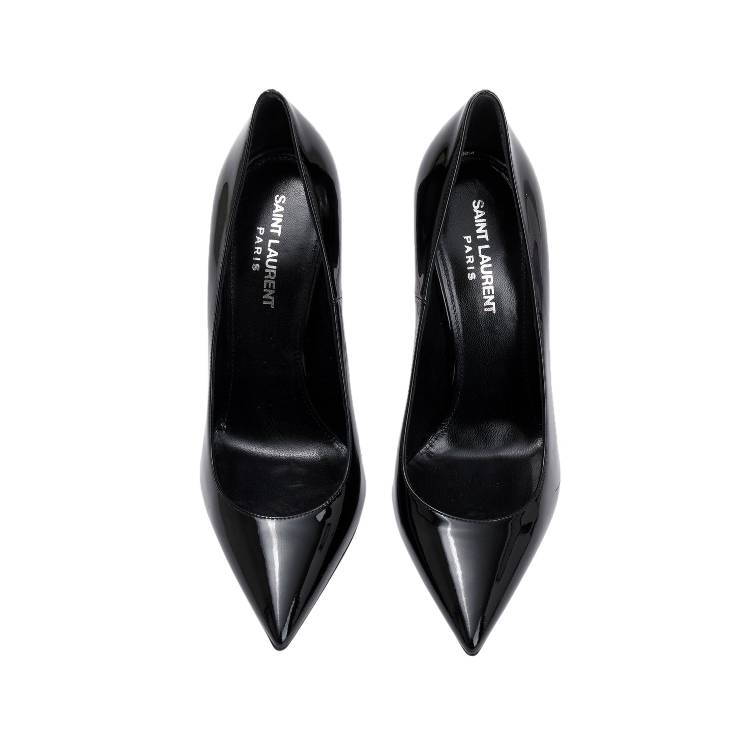 Saint Laurent Black Patent Leather Opyum 110 Pumps, Size 37