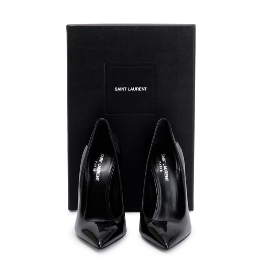 Saint Laurent Black Patent Leather Opyum 110 Pumps, Size 37.5