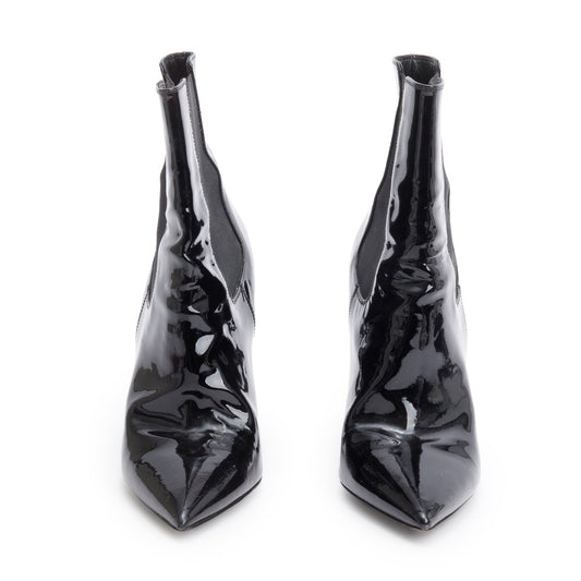 Saint Laurent Black Patent Leather Opyum Booties, Size 37.5