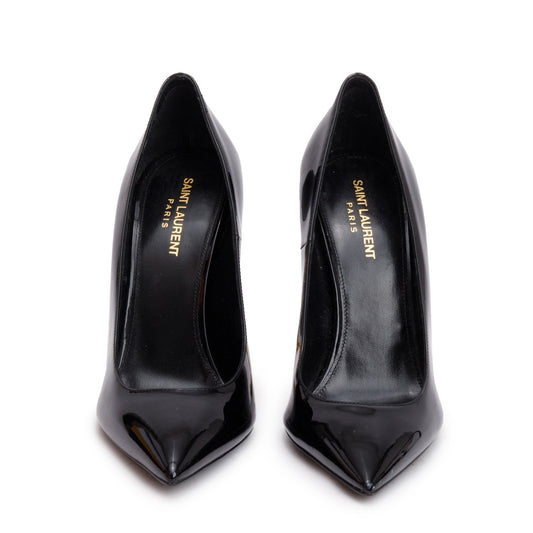 Saint Laurent Black Patent Leather Opyum Pumps, Size 40