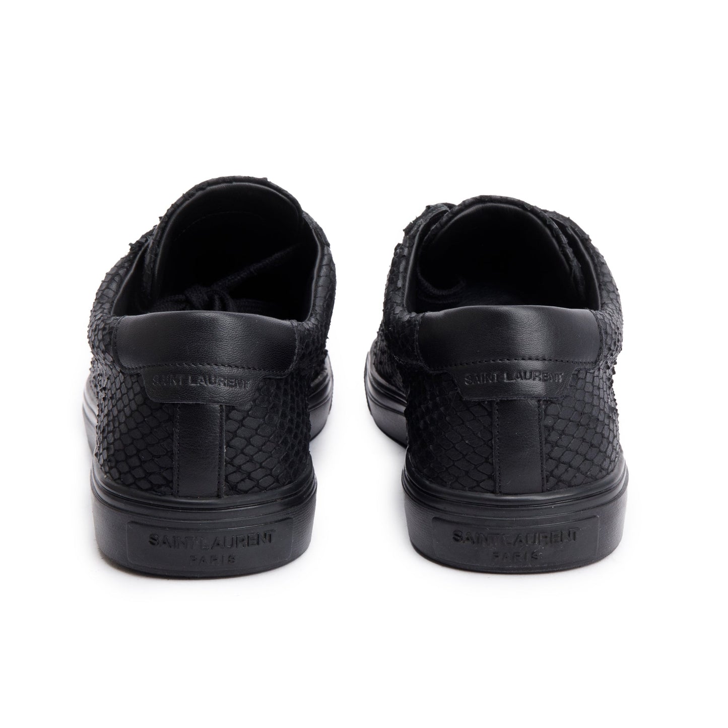 Saint Laurent Black Python Effect Calfskin Leather Andy Sneakers, Size 36