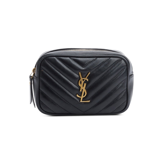 Saint Laurent Black Quilted Calfskin Leather Lou Belt Bag