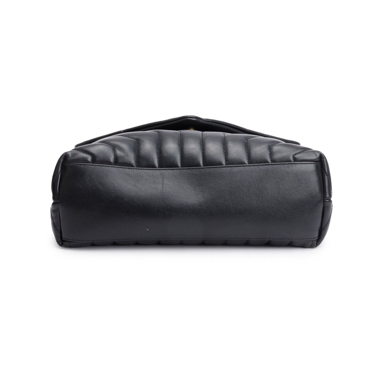 Saint Laurent Black Quilted Calfskin Leather Medium Loulou Shoulder Bag