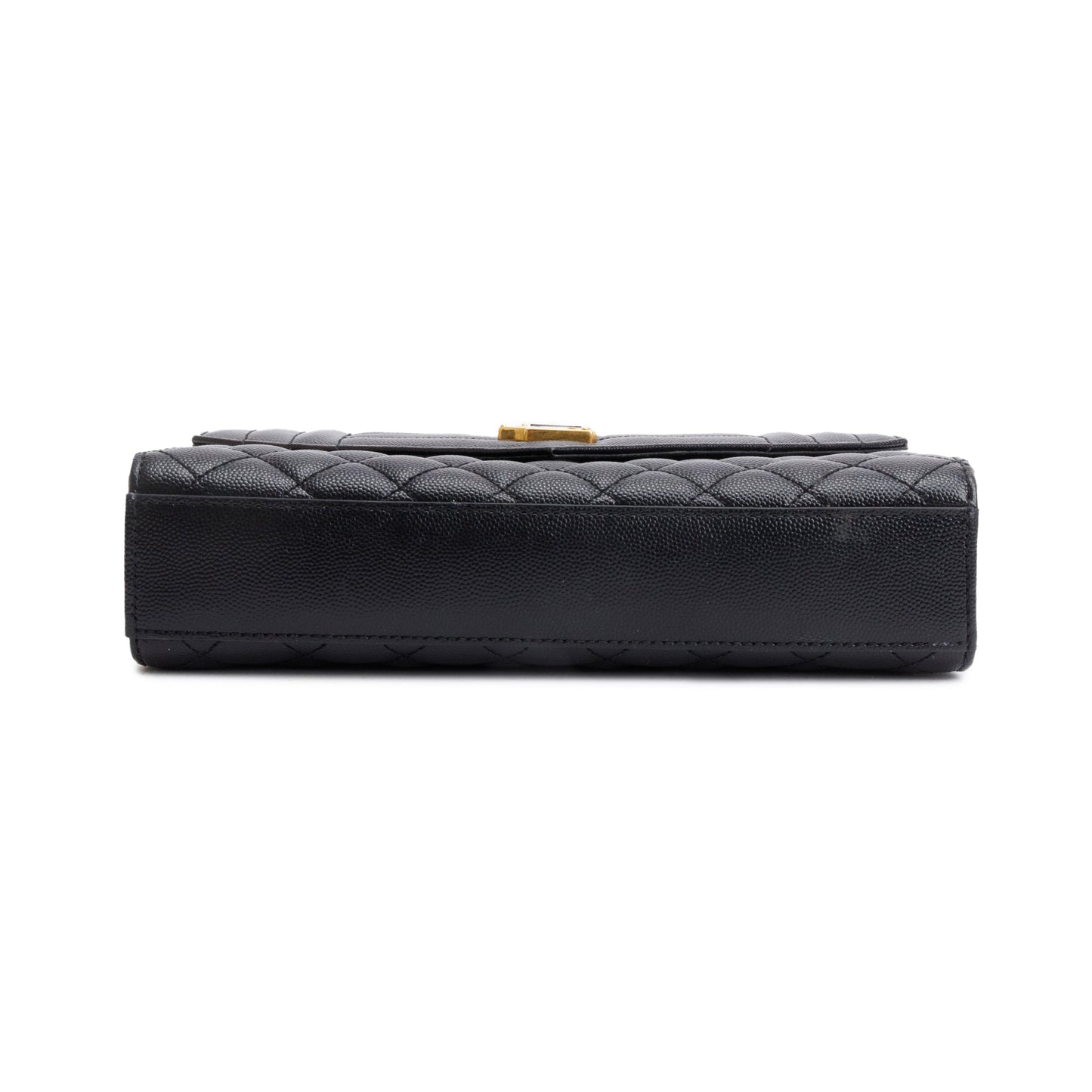 Saint Laurent Black Quilted Grain De Poudre Leather Medium Envelope Chain Bag