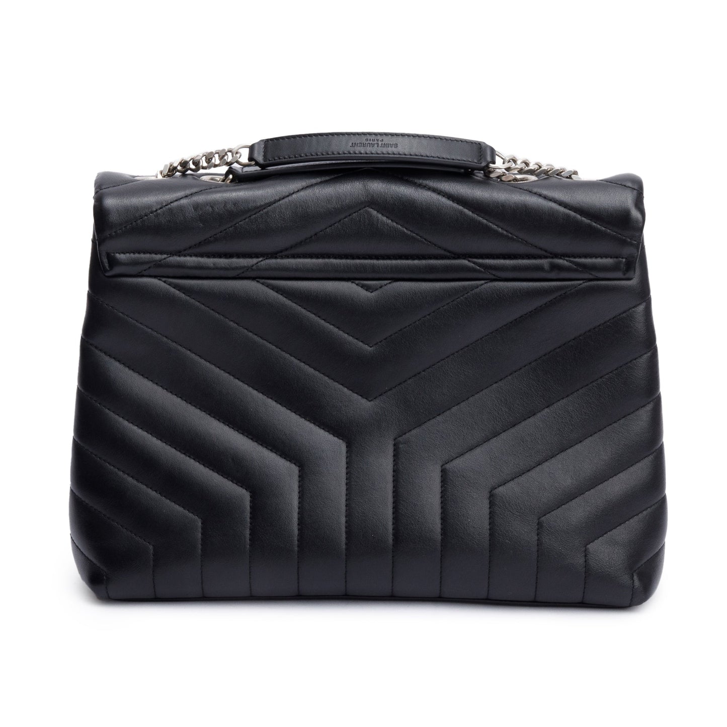 Saint Laurent Black Quilted Leather Medium Loulou Monogram Shoulder Bag