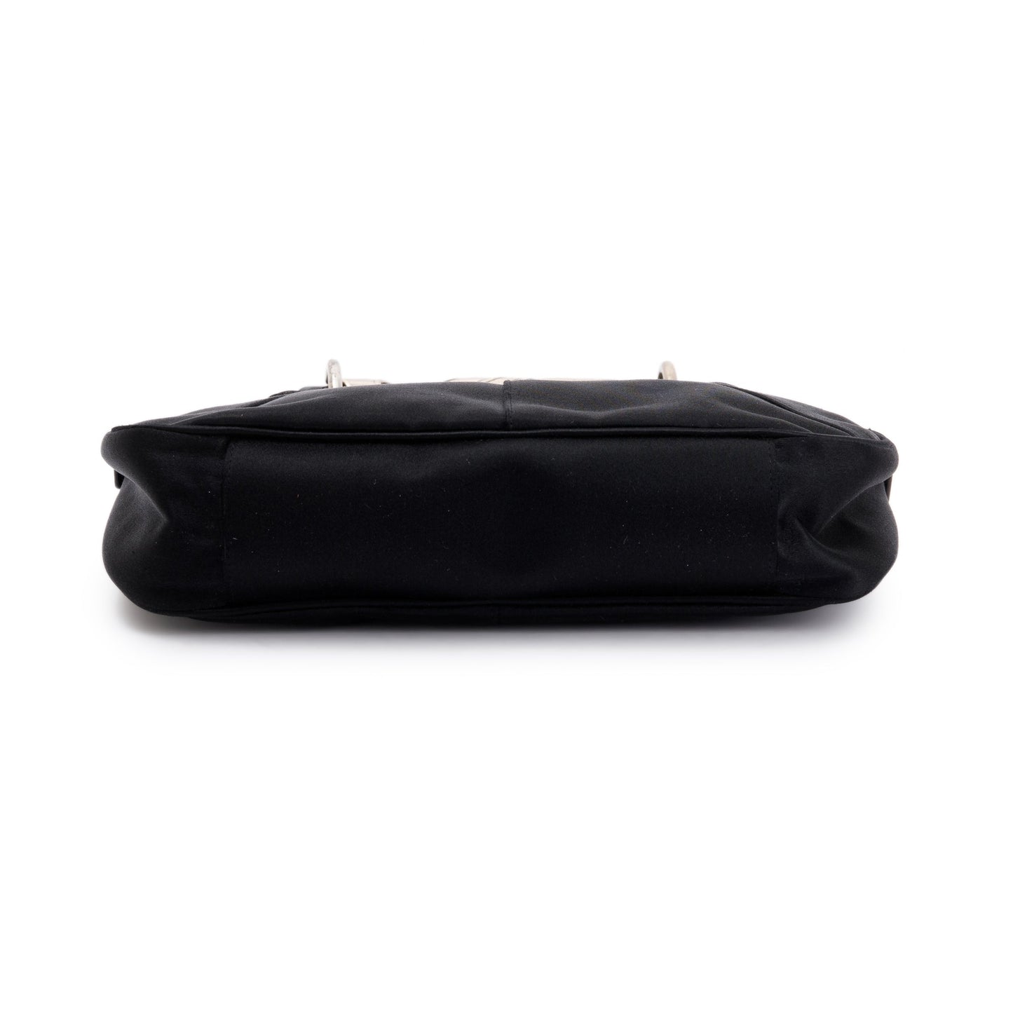 Saint Laurent Black Satin Mombasa Horn Hobo