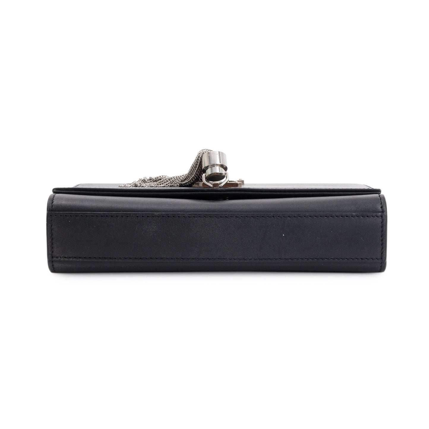Saint Laurent Black Smooth Calfskin Leather Small Classic Monogram Kate Tassel Chain Bag