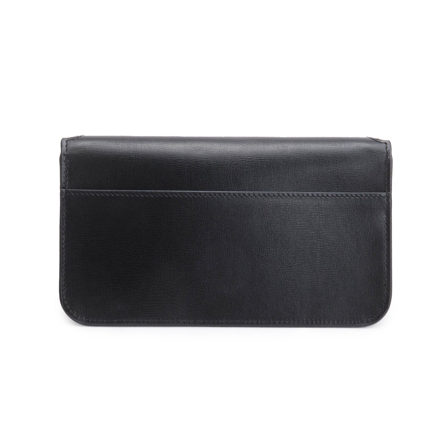 Saint Laurent Black Smooth Leather Cassandre Phone Holder Bag