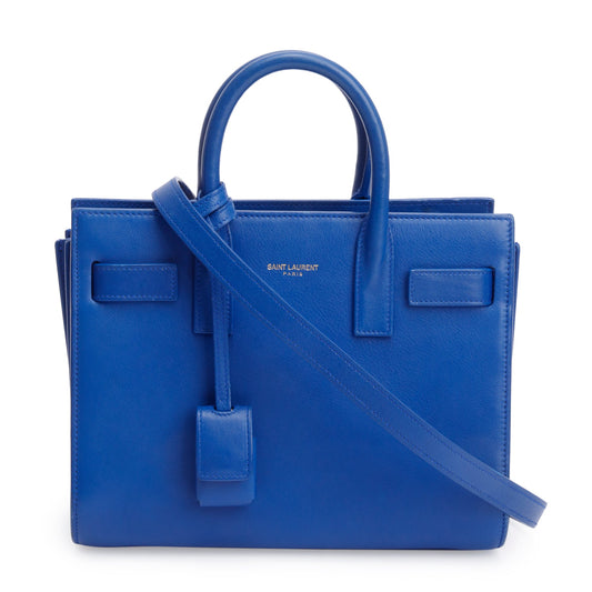 Saint Laurent Blue Smooth Leather Nano Sac De Jour