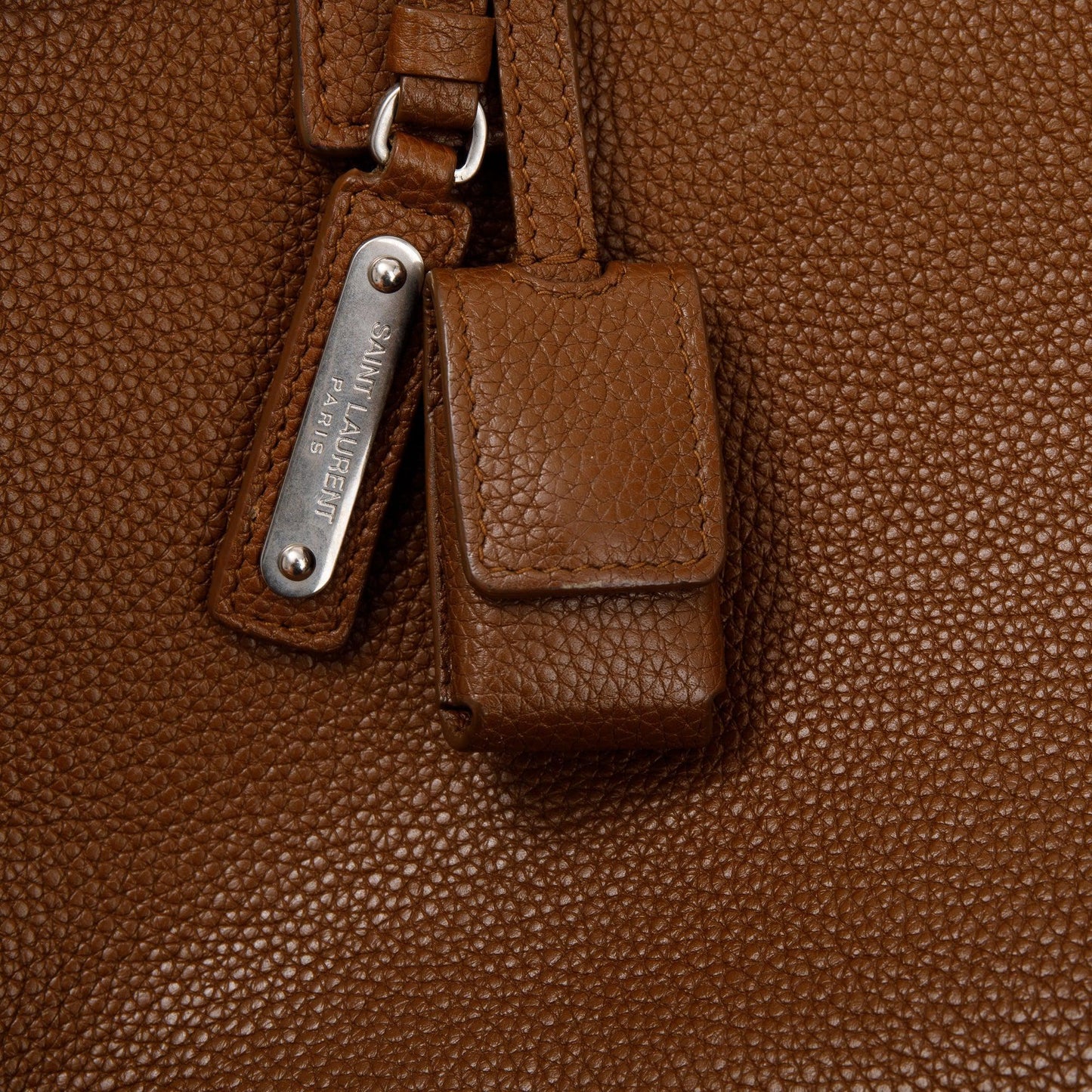 Saint Laurent Brown Grained Calfskin Leather Baby Sac De Jour