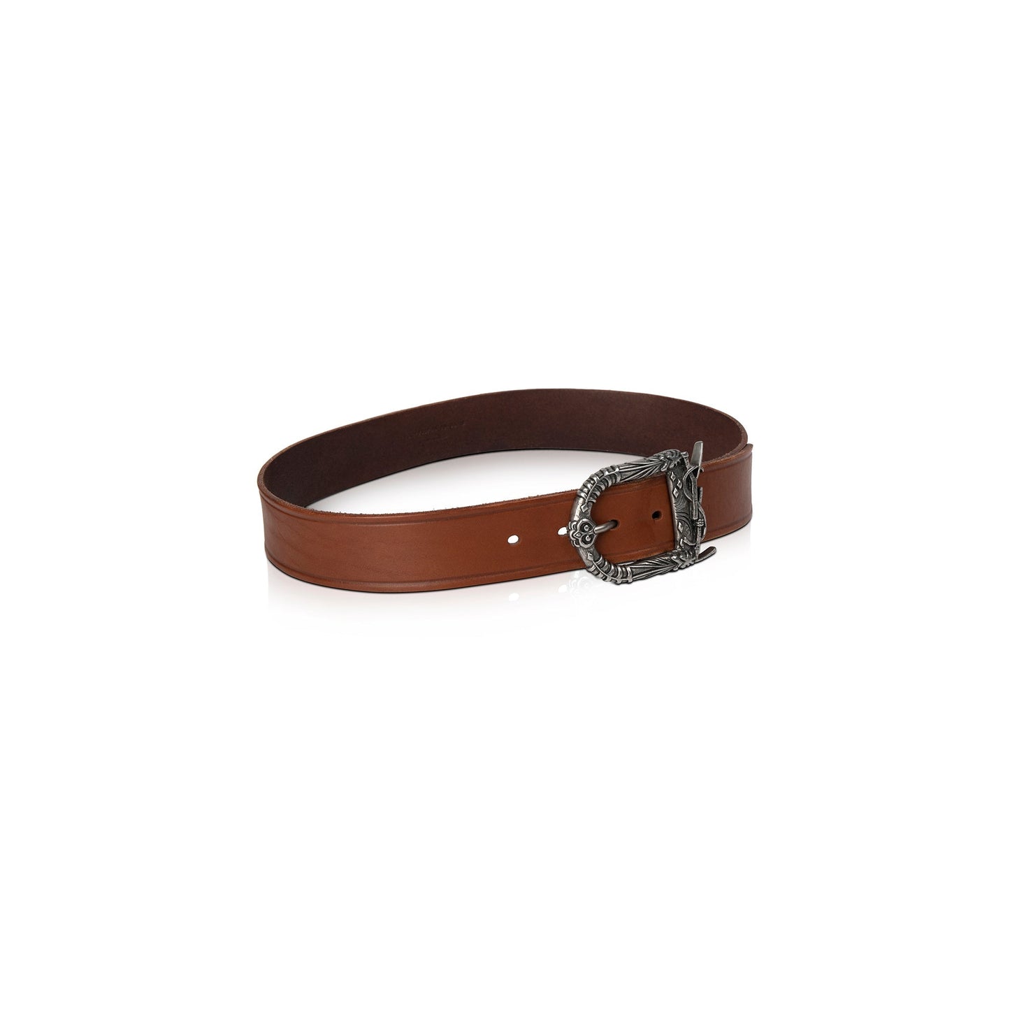 Saint Laurent Brown Leather Celtic Belt