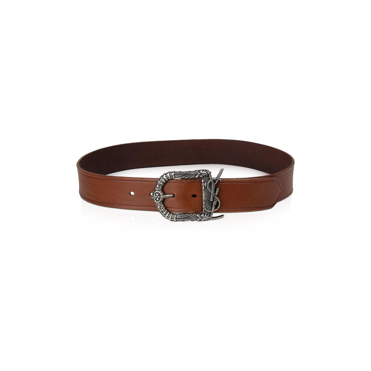 Saint Laurent Brown Leather Celtic Belt