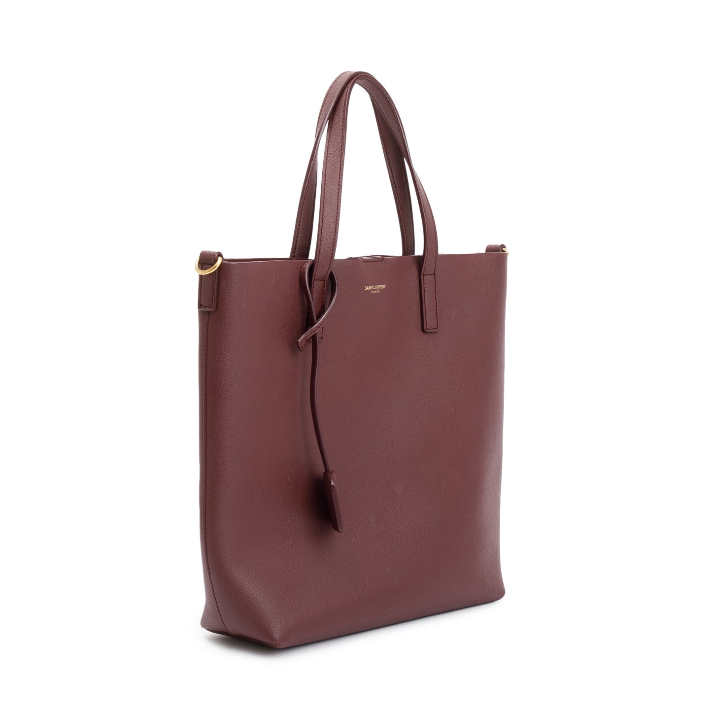 Saint Laurent Burgandy Leather Toy Shopping Tote