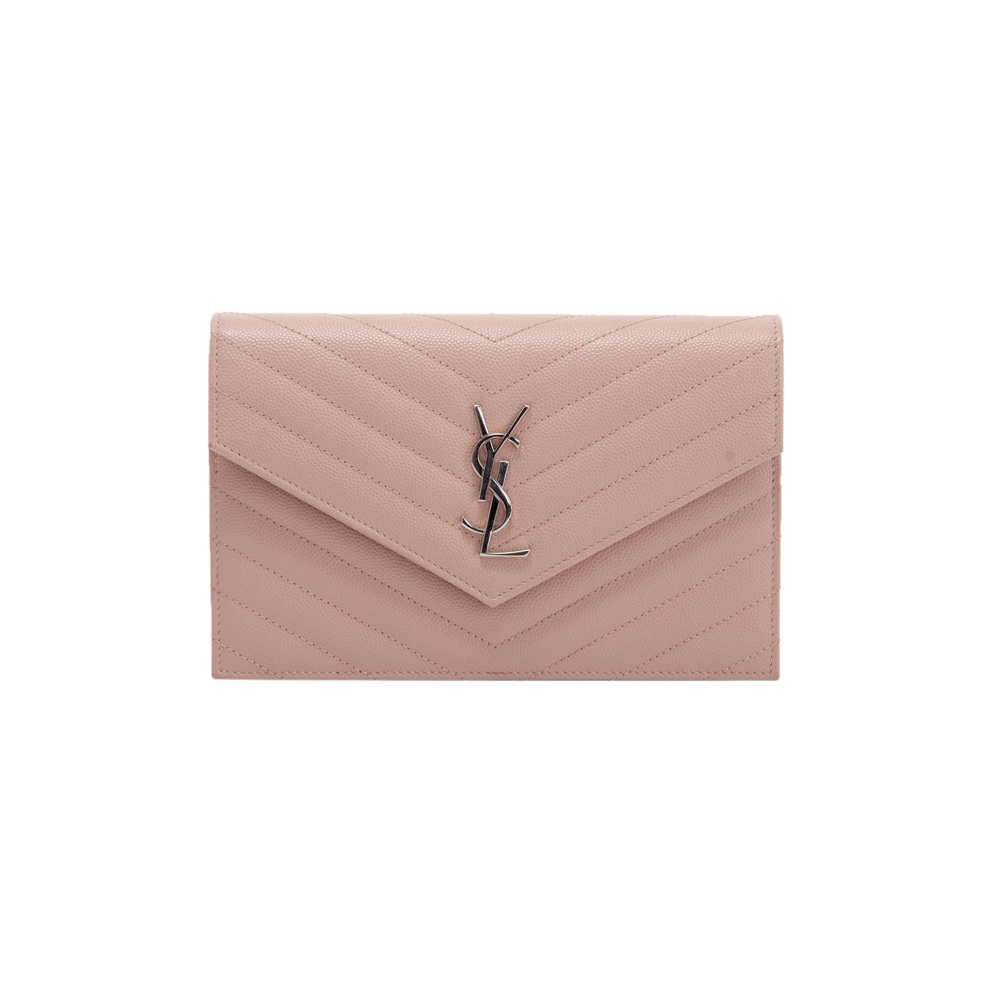 Saint Laurent Cassandre Matelasse Envelope Chain Wallet