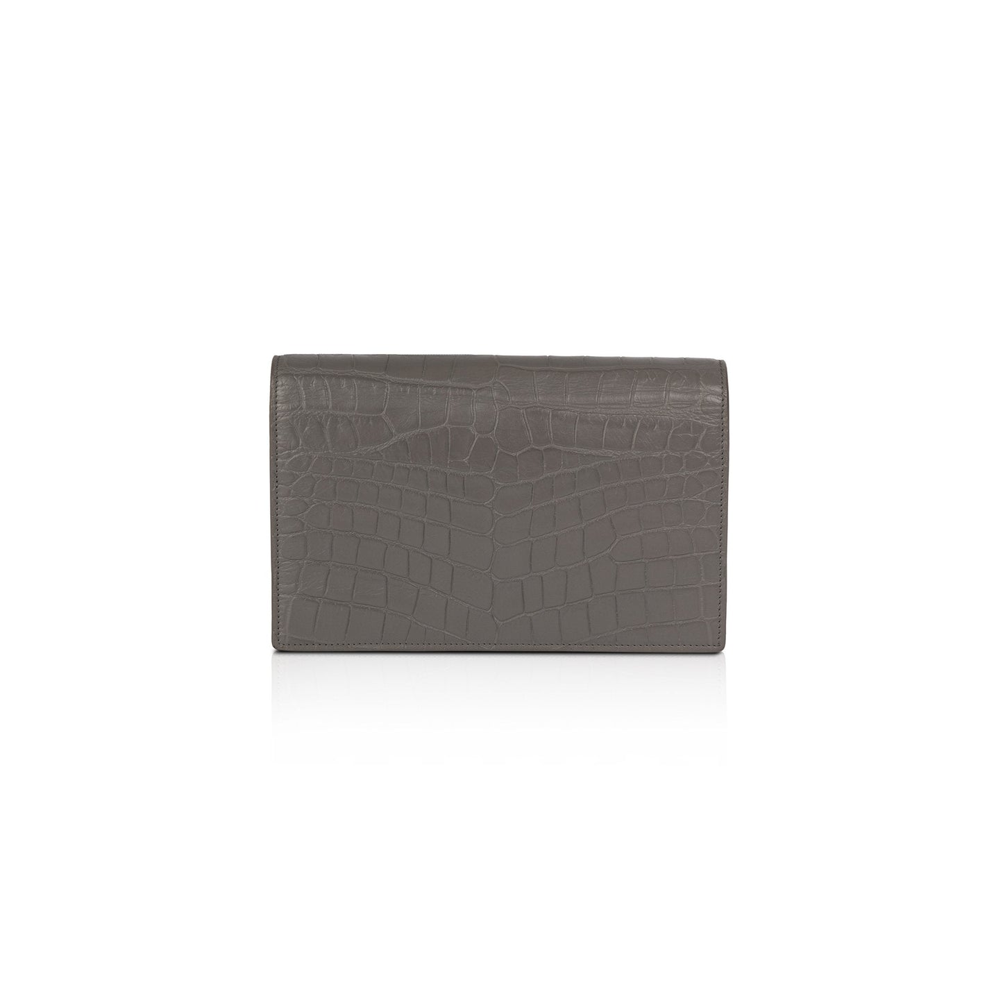 Saint Laurent Croc Embossed Kate Tassel Wallet on Chain