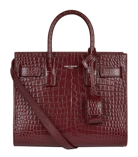 SAINT LAURENT SAC DE JOUR BABY IN EMBOSSED CROCODILE SHINY LEATHER